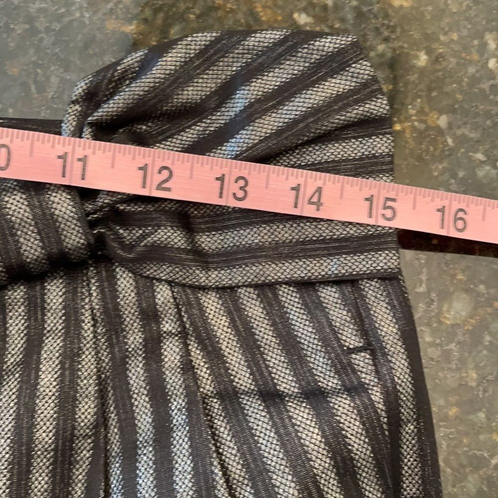 Armani Sz 4 *BOW* BLK&Silver Lined Mini Skirt - Picture 10 of 11